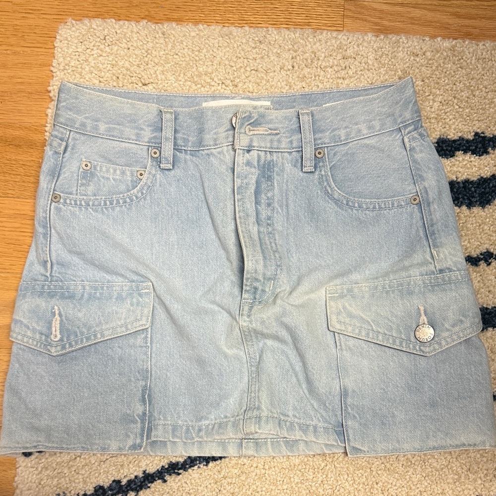 Aritzia Denim Forum Light Blue Denim Mini Skirt
